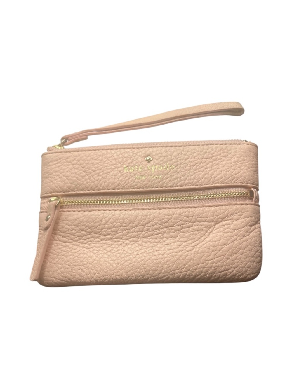 Kate Spade Blush/Ballet Slipper Pink Pebbled Leather Wristlet Clutch
